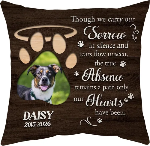 Miniatura 24 de Hyturtle Almohada personalizada conmemorativa de condolencia con inserción - 12"x12" impresa por ambas caras con nombre personalizado y foto
