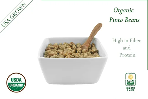 Miniatura 3 de Frijoles pintos enteros secos orgánicos frescos, frijoles pinto, crudos sin OMG veganos a granel (1 libra)