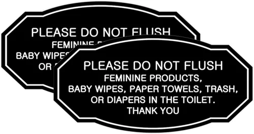 Miniatura 57 de Signs ByLITA Letrero de etiqueta victoriana Please Do Not Flush (Lt Gray), pequeño, 1 paquete Gris claro