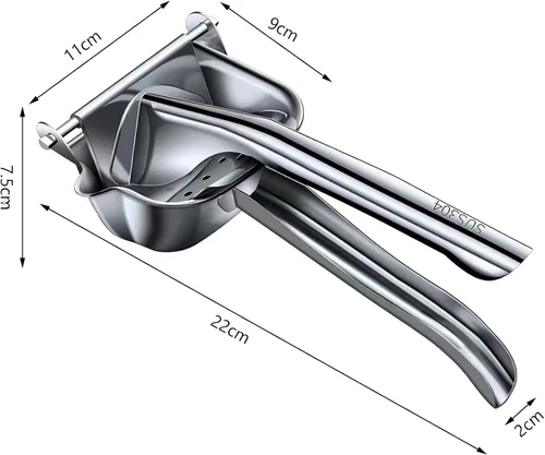 Miniatura 2 de Exprimidor manual de mano de metal de acero inoxidable, jugo extractor de prensa fría a mano para frutas suaves jugosas como limas, limones