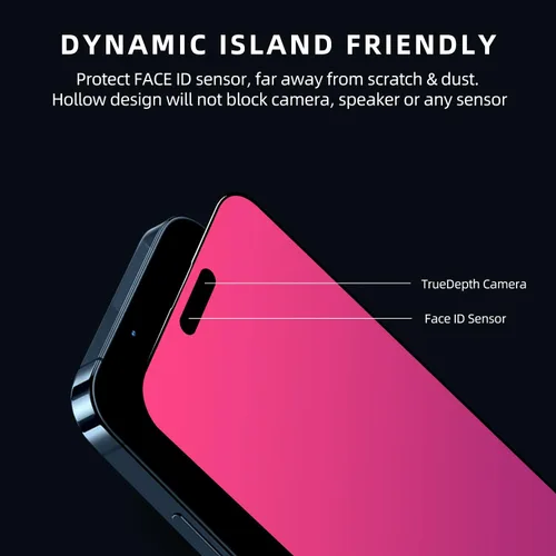 Miniatura 6 de EGKimBa Protector de pantalla de privacidad Compatible con iPhone 14 Pro Max, iPhone 16 Plus, 15 Plus, 6.7 pulgadas Vidrio templado electroplateado