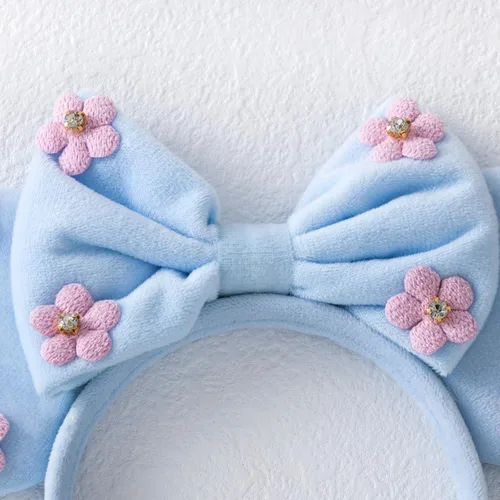 Miniatura 4 de KARETT Diadema con Orejas de Ratón de Lentejuelas con Lazo de Brillantina, Decoración de Fiesta de Princesa para Niñas y Mujeres Azul cielo