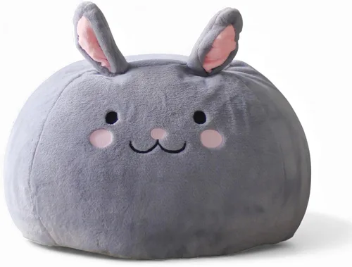 Funda para puf peludo, funda para puf de piel sintética para niños, adolescentes y adultos, 32 x 32 x 18 pulgadas (conejo esponjoso)