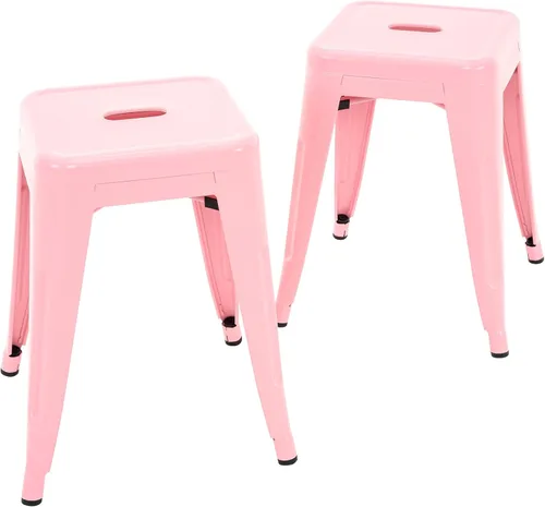 Miniatura 25 de Brage Living Juego de 4 taburetes industriales de metal de 18 pulgadas, taburetes apilables para aula, sillas de comedor de metal sin espalda