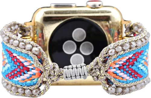 Miniatura 3 de Correa de nailon trenzada de lujo compatible con correas de Apple Watch de 1.575 pulgadas, 1.614 pulgadas, 1.496 pulgadas, pulsera de amistad retro