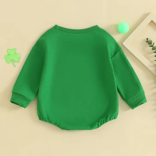 Miniatura 6 de Ayalinggo Ropa de primavera con estampado de letras "My First Saint Patricks Day Can't Pinch This Letter", color verde