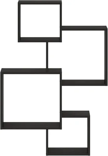 Miniatura 6 de Furinno Rossi - Estantería flotante de pared entrelazada, 4 unidades, color espresso