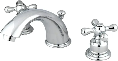 Kingston Brass KB971X - Grifo de lavabo victoriano con mango cruzado, cromo pulido, centro ajustable de 8 pulgadas