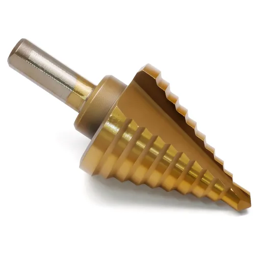 Miniatura 2 de Uenhoy Broca escalonada de titanio de 1/4 a 1-3/8 pulgadas, 10 tamaños de brocas de acero de alta velocidad para corte de agujeros, agujero HSS