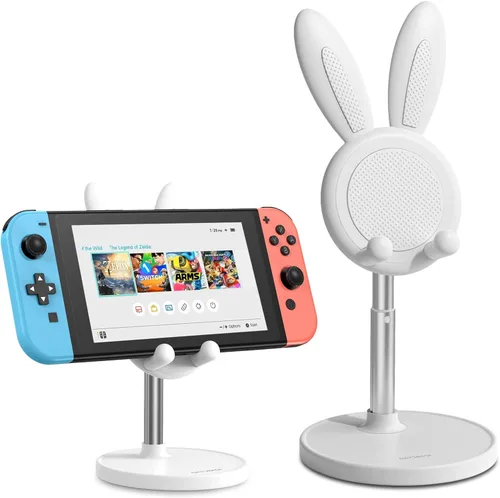 Miniatura 8 de OATSBASF Soporte ajustable para teléfono celular, soporte ajustable para teléfono con diseño de conejo, soporte para teléfono Kawaii, compatible