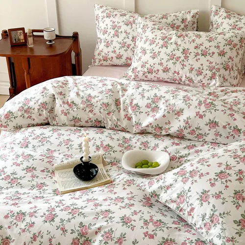 Miniatura 5 de BHUSB - Juego de funda de edredón para cama individual o queen para niños, 100 % algodón, 3 piezas, reversible, juego completo de ropa de cama