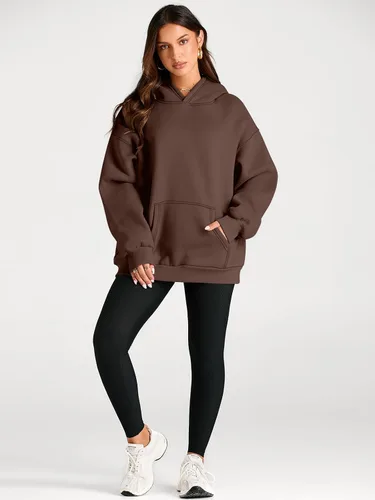 Miniatura 183 de Trendy Queen - Sudaderas extragrandes con capucha para mujer, suéteres de manga larga, sin botones, de vellón, de otoño, ropa de invierno