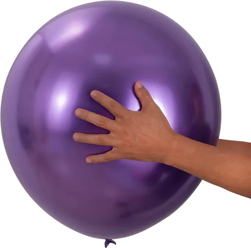 Miniatura 5 de 10 globos metálicos cromados de látex gruesos y brillantes de 18 pulgadas para cumpleaños, boda, compromiso, aniversario, graduación, baby shower