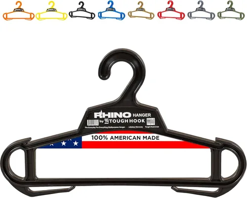 Rhino Tough Hook - Perchas resistentes para ropa, fabricadas en Estados Unidos, de grado militar, para armadura corporal, capacidad de 200 libras,
