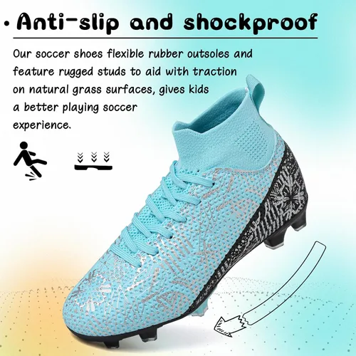 Miniatura 4 de Tacos de fútbol para niños y niñas, zapatos de fútbol para césped AGFG