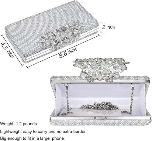 Miniatura 6 de Bolsos de noche brillantes para fiesta, para invitados de boda, monederos formales