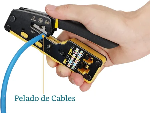Miniatura 3 de Kit de herramientas de engaste RJ45 Solsop para paso de Ethernet, crimpadora CAT5 Cat5e Cat6