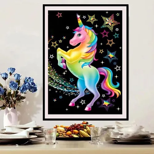 Miniatura 2 de Arte de diamante de unicornio - Kit de pintura de diamantes de bricolaje Crea tu propia obra maestra de unicornio brillante Incluye todas