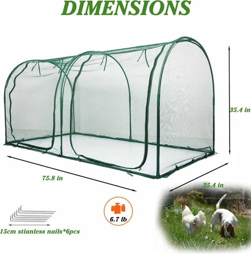 Miniatura 2 de Gallinero portátil para gallinero, casa de aves de corral, red de jardinería al aire libre, recinto fácil de instalar para animales pequeños