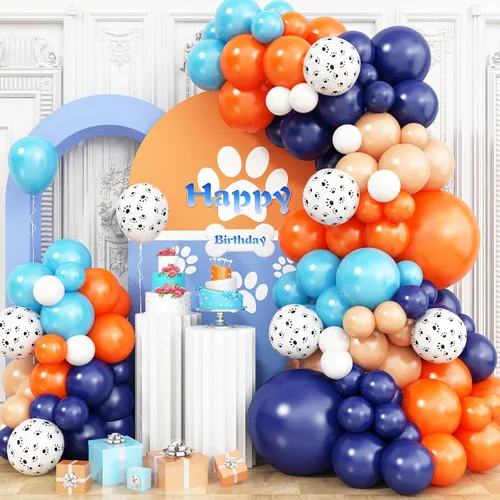 Miniatura 16 de Kit de arco de globos azul plateado, guirnalda de globos azul marino plateado con globos metálicos azul claro plateado globos de papel de aluminio