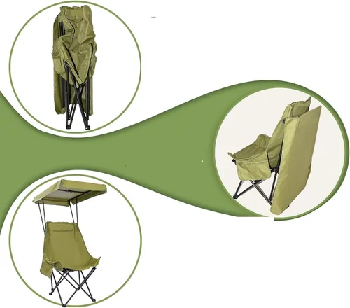 Miniatura 3 de Compatible for Portable Camping Chair with Shade Canopy Oversized Foldable Lightweight Chairfor Beach Outdoor Activities(Green 1P)
