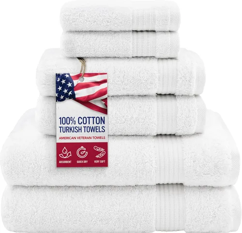 Miniatura 68 de Toalla American Veteran, Juego de Toallas de Mano para Baño de 4, 100% Conjunto de Toallas de Mano Turcas de Algodón, Toallas de Mano Suave