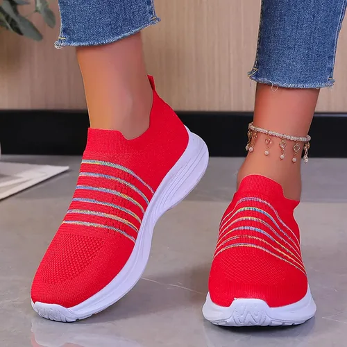 Miniatura 6 de Dress Shoes For Girls Women Fly Woven Mesh Running Shoes Athletic Tennis Walking Shoes Comfy Runners Fashion Sport Shoes Sandalias de cuña de mujer