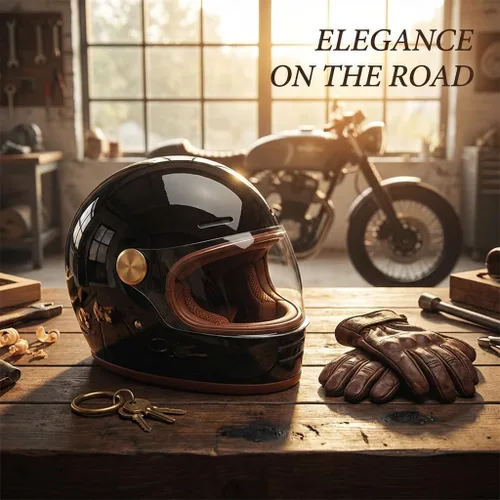 Miniatura 3 de Casco retro para motocicleta Loyoriwy para adultos: Casco integral vintage con sistema de ventilación, diseño impermeable para motociclismo Negro