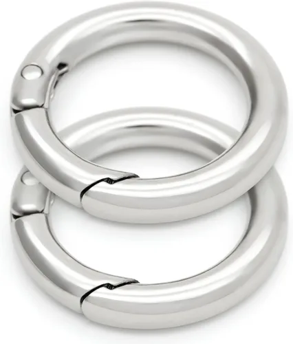 Miniatura 11 de CRAFTMEMORE 2 unids 1 1/2 pulgadas O Rings Snap Clip Spring Opening O-Ring Mosquetón Llavero Cierre redondo Hebilla Monedero Hardware SCOS (dorado)