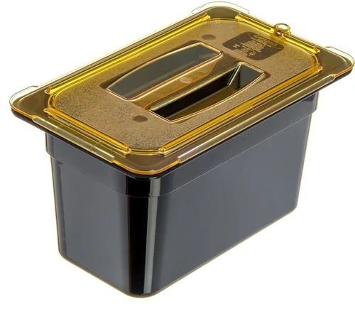 Miniatura 9 de Carlisle FoodService Products 10490U13 StorPlus - Tapa universal para bandeja de alimentos con mango de alto calor, tamaño cuarto, color ámbar