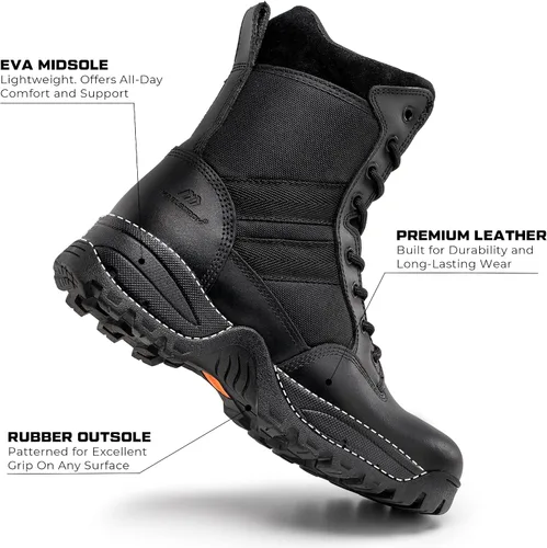 Miniatura 2 de Maelstrom TAC FORCE botas de trabajo tácticas militares, con cierre, de 8 pulgadas