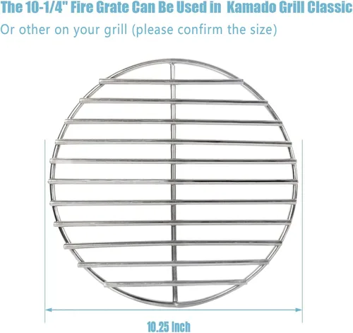 Miniatura 2 de Rejilla de carbón de acero inoxidable de alto calor de 10.25 pulgadas, para parrilla Kamado, rejilla de fuego clásica y otras piezas de parrilla
