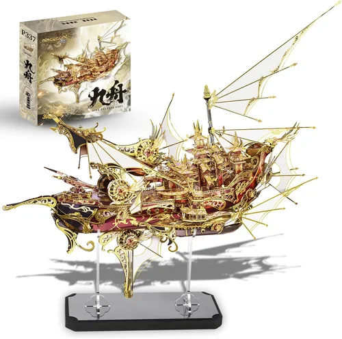 Miniatura 9 de Piececool LINGXIAO - Juego de rompecabezas asiáticos de metal 3D, kits de construcción de metal para adultos, rompecabezas de rompecabezas
