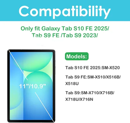 Miniatura 3 de ProCase Funda protectora para Galaxy Tab S10 FE 2025 / S9 FE 10.9 pulgadas / Tab S9 11 pulgadas 2023, cubierta inteligente de soporte delgado