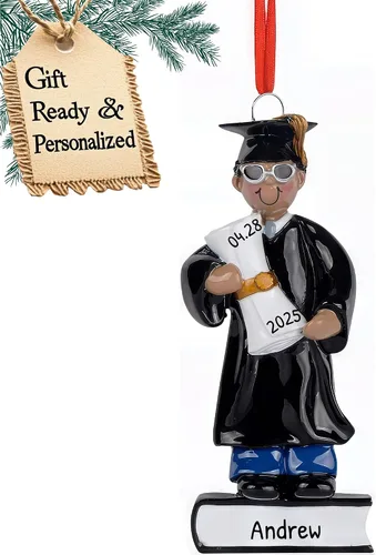 Miniatura 4 de Adornos de graduación personalizados para la clase de 2025, adornos de árbol personalizados para 2025, regalos de graduación personalizados