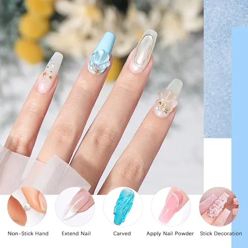Miniatura 2 de Constructor de gel sólido para uñas, 1.76 oz de gran capacidad, transparente, antiadherente, 3D, para arte de uñas, extensión de uñas, gel duro