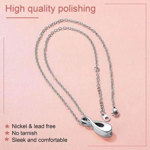 Miniatura 12 de FindChic Collares personalizados con urna para cenizas, barra vertical, gato, luna, reloj de arena, garra de perro, acero inoxidable, chapado en oro