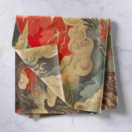 Miniatura 2 de Erosebridal Arte de pared de dragón oriental para colgar en la pared, estilo japonés, montaña, mar, océano, decoración de pared, tapiz impreso
