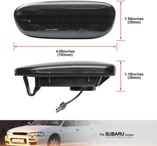 Miniatura 7 de Impreza - Lámparas LED de marcador lateral para Subaru Impreza L LS Outback RS 1993 1994 1995 1996 1997 1998 1999 2000 2001 Controlador/Pasajero