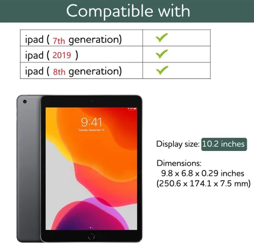 Miniatura 2 de SURITCH para iPad de 9ª/8ª/7ª generación, Funda iPad 10.2, [Protector de Pantalla Integrado] [Soporte para Lápiz] Funda de Cuero Ligera Cubierta