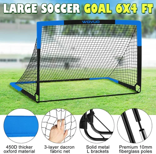 Miniatura 3 de Kids Soccer Goals for Backyard Set of 2, 6x4 ft Portable Toddler Soccer Goal Training Equipment with Soccer Target, Ball, Cones, Soccer Net for Kids