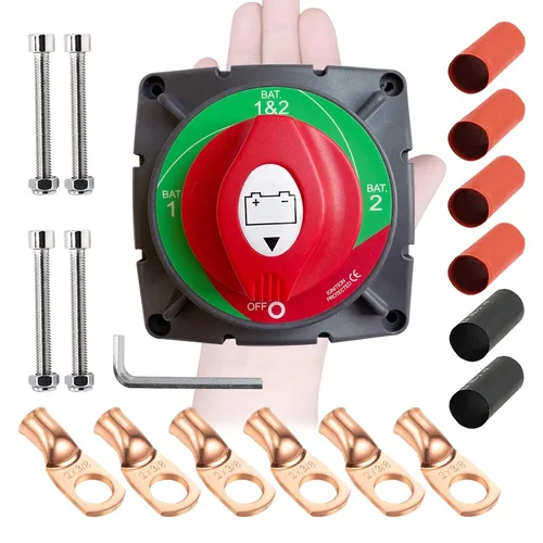 Miniatura 10 de Ampper - Interruptor de desconexión de batería 12V - 48V, interruptor de desconexión de batería marina con terminales para cortar la alimentación