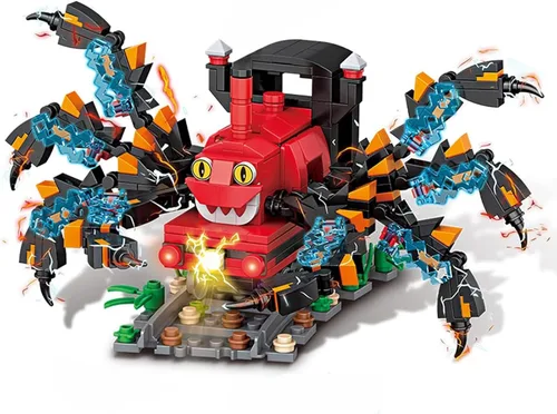 Miniatura 9 de Juego de bloques de construcción de figuras de Charles, juguetes de modelo de monstruo de tren araña de juego de terror, ladrillos de construcción