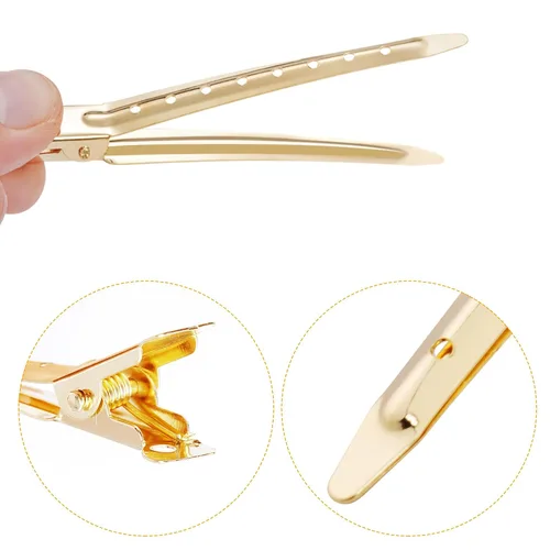 Miniatura 3 de Bantoye 48 pinzas de pato de 3.35 pulgadas a prueba de óxido de metal con agujeros para peinar el cabello, seccionar, rizar, colorear, multicolor 2
