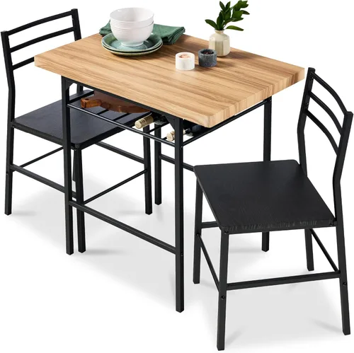 Miniatura 14 de Best Choice Products Juego de comedor moderno de 3 piezas, comedor que ahorra espacio para cocina, comedor, espacio pequeño con marco de acero