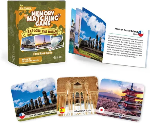 Miniatura 18 de Menique Flags of The Americas Juego de Memoria de Banderas de las Américas – Edición en Español – 70 Tarjetas (35 Parejas) con Banderas, Países