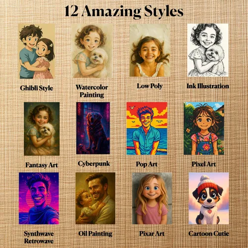 Miniatura 6 de Convierte tu foto en un retrato de estilo de dibujos animados 3D, obra de arte personalizada única, personaje personalizado de parejas, familia