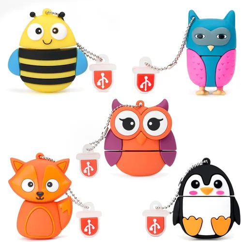BorlterClamp - Memoria USB de 32 GB, paquete de 5 unidades, unidad de pulgar con bonito patrón de animales Patrón de animal lindo 32GB* 5