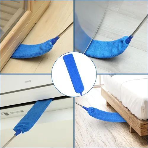 Miniatura 5 de ZZ LAZYCOTTAGE 10 piezas de plumero de telaraña de microfibra con poste de extensión (254 cm de telescopado), plumeros lavables para limpieza