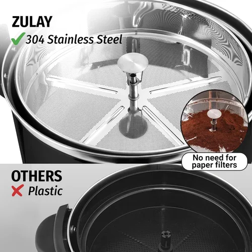 Miniatura 3 de Zulay Kitchen Cafetera de grado comercial, urna de agua caliente, percoladora con acero inoxidable de doble pared, preparación rápida, se mantiene